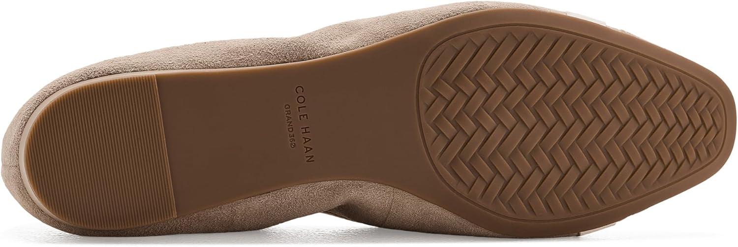 image:imageCole Haan Womens Goto Tova Bow Ballet FlatLight Sesame SuedePowder Leather