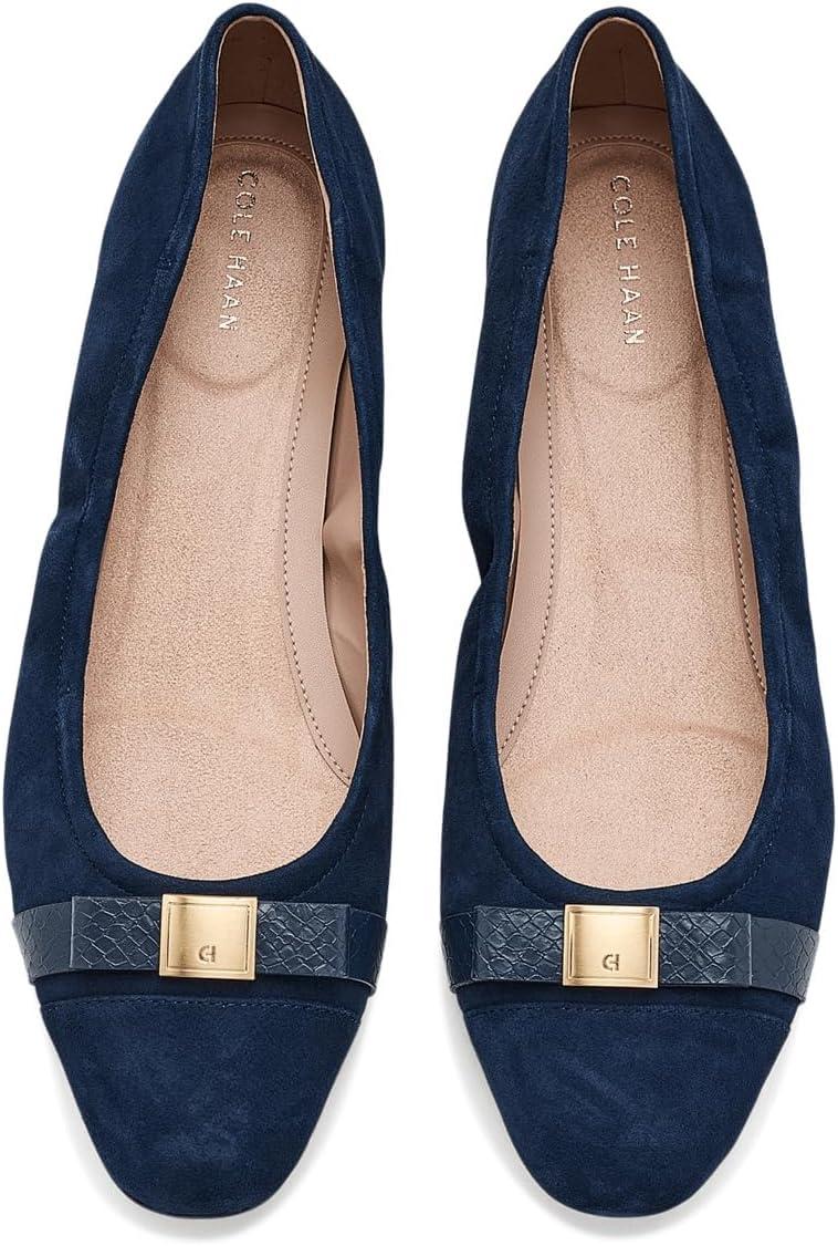 image:imageCole Haan Womens Goto Tova Bow Ballet FlatMidnight Moon SuedeMidnight Moon Snake Print Leather