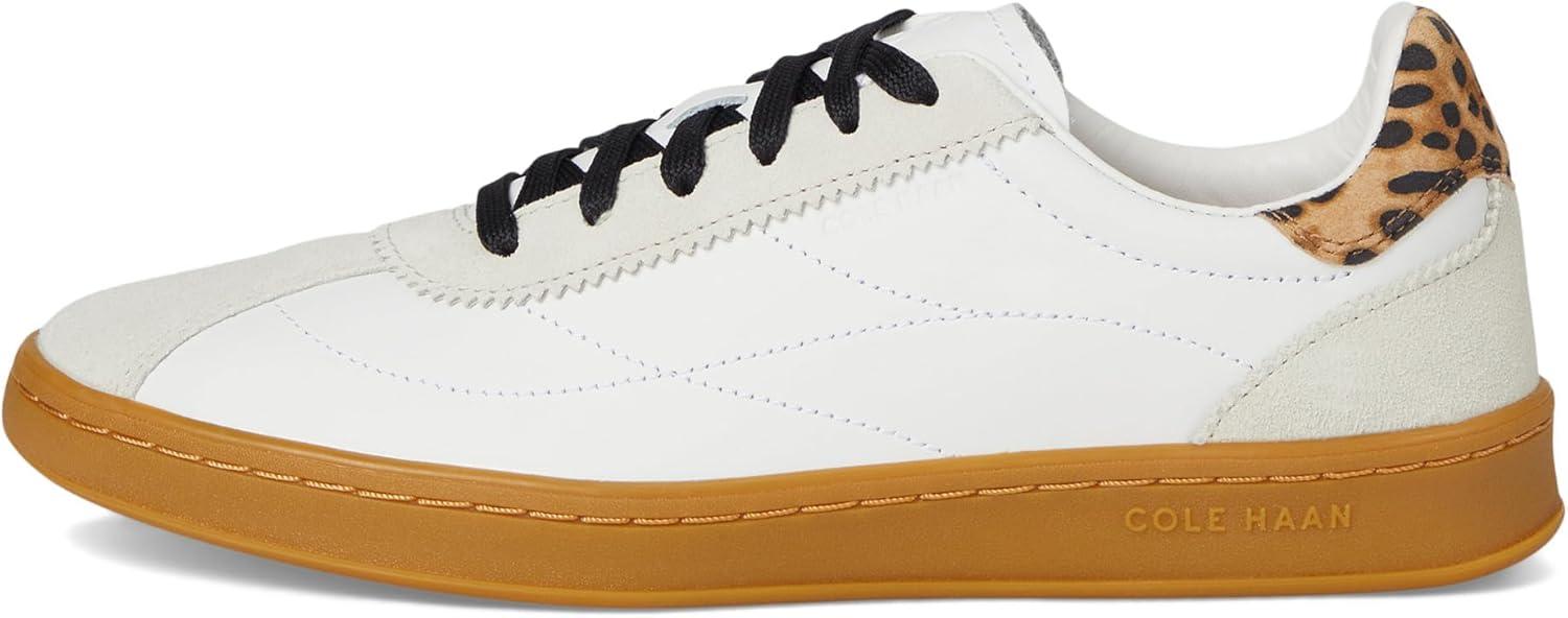 image:imageCole Haan Womens Grand Crosscourt Brynn SneakerWhiteSilver Birch SuedeLeopard SuedeGum