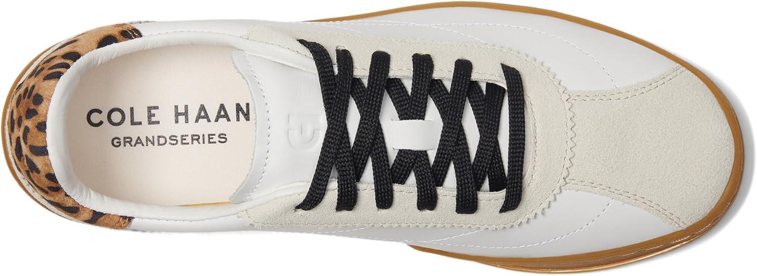 image:imageCole Haan Womens Grand Crosscourt Brynn SneakerWhiteSilver Birch SuedeLeopard SuedeGum