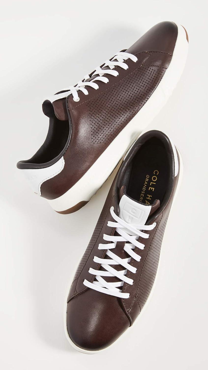 image:imageCole Haan Womens GrandPro Tennis Leather Lace OX Fashion SneakerDark BrownWhite