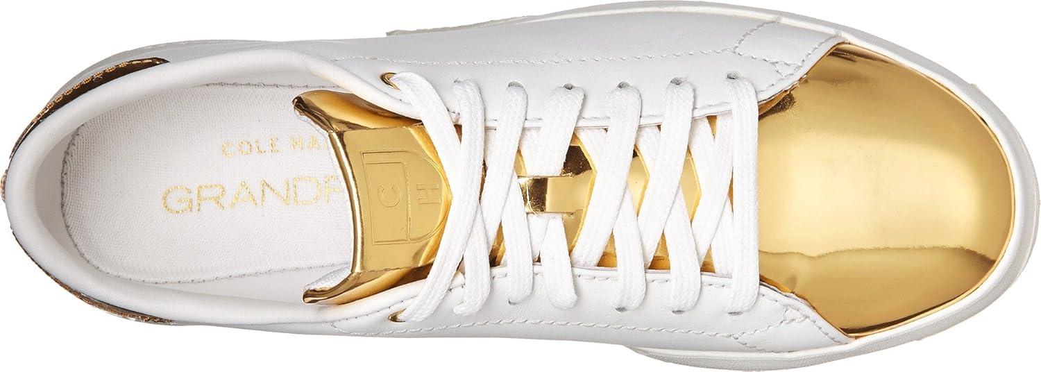 image:imageCole Haan Womens GrandPro Tennis Leather Lace OX Fashion SneakerOptic WhiteGold