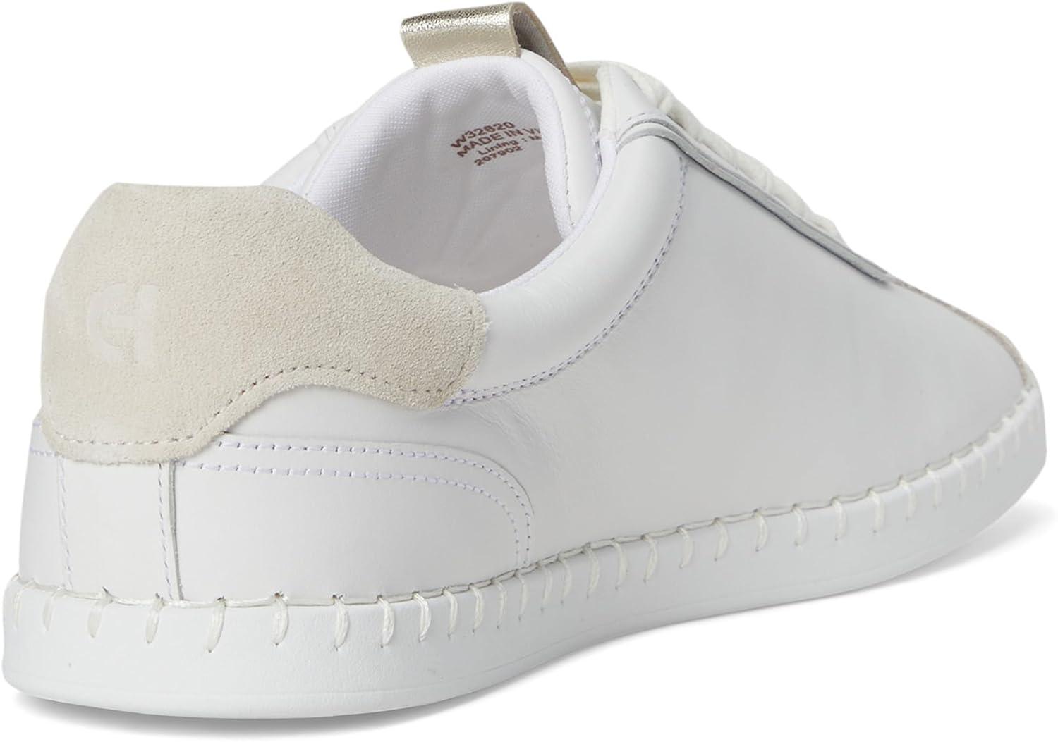 image:imageCole Haan Womens Grandpro AceliaWhiteSilver Birch SuedeGold MetallicWhite