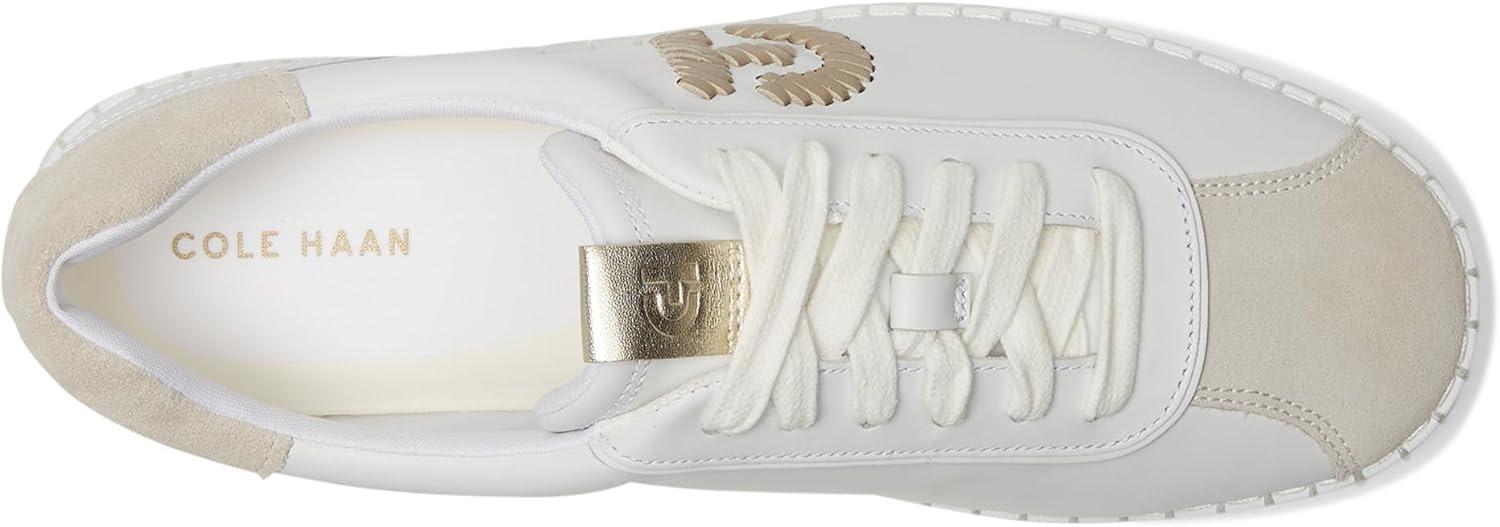 image:imageCole Haan Womens Grandpro AceliaWhiteSilver Birch SuedeGold MetallicWhite