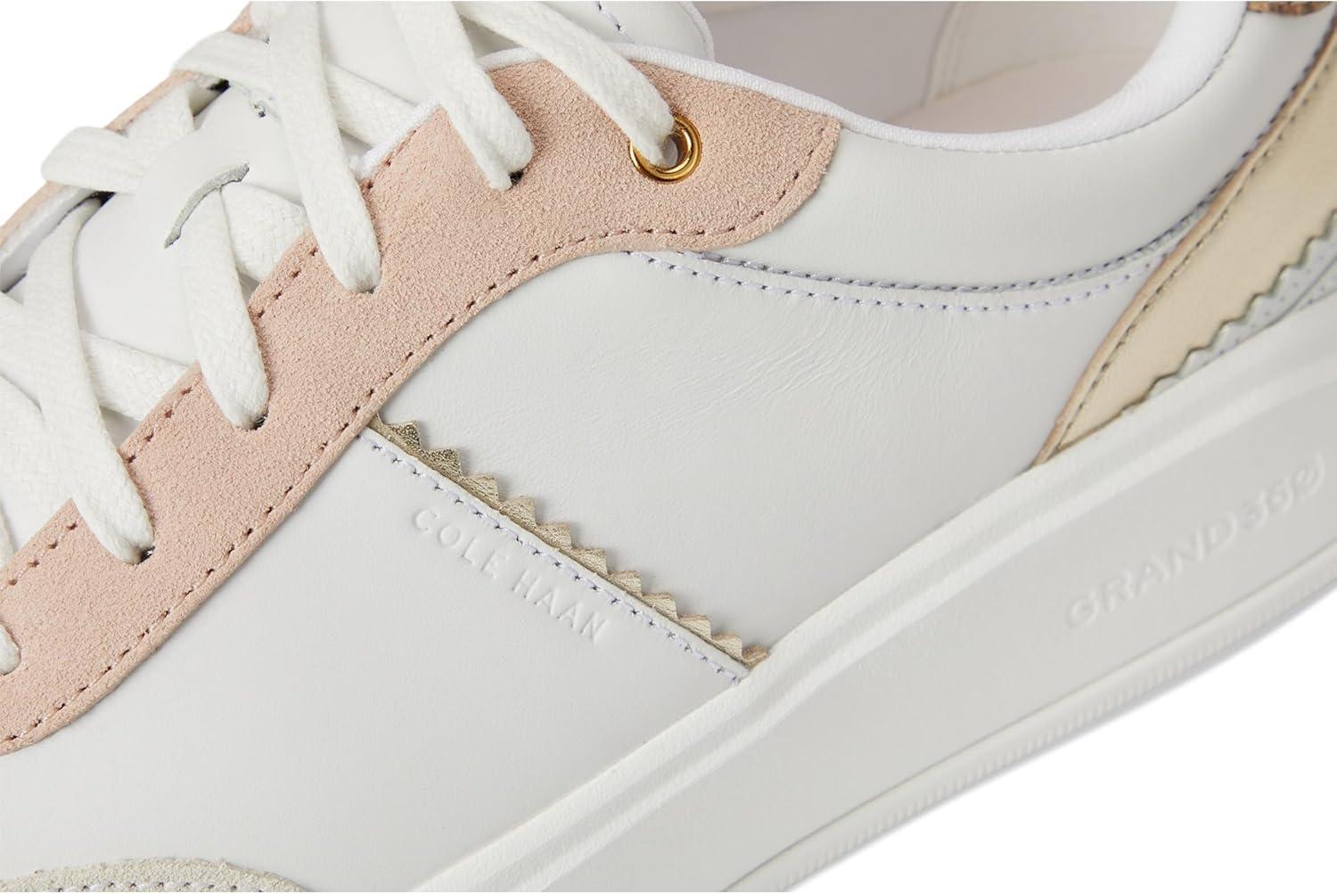 image:imageCole Haan Womens Grandpro CarissaWhiteSilver Birch SuedeLeopard SuedeGum