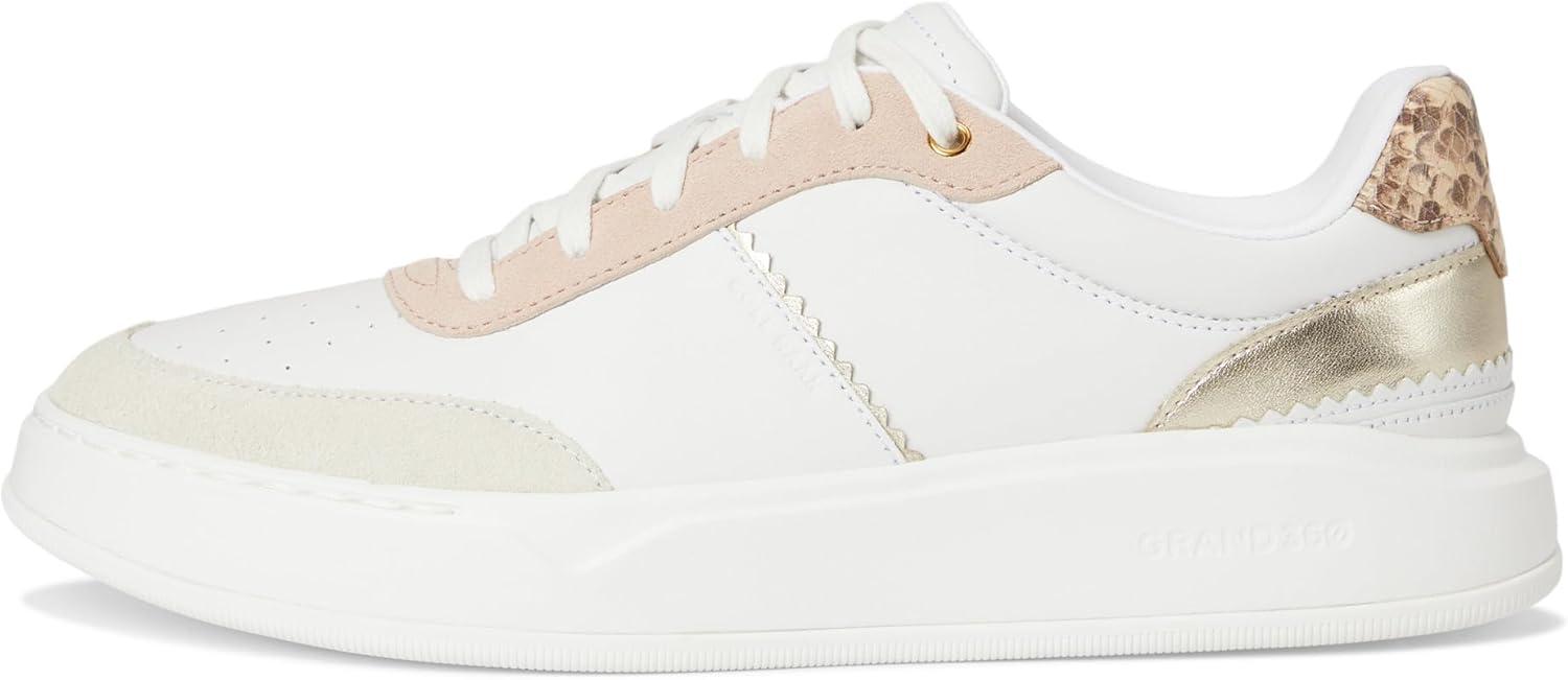 image:imageCole Haan Womens Grandpro CarissaWhiteSilver Birch SuedeLeopard SuedeGum