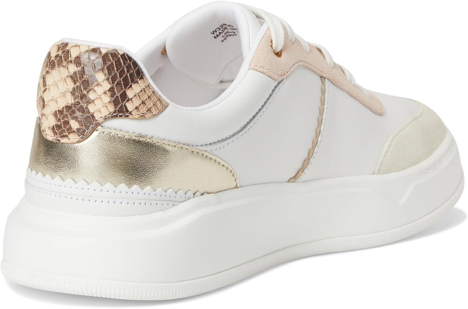 image:imageCole Haan Womens Grandpro CarissaWhiteSilver Birch SuedeLeopard SuedeGum