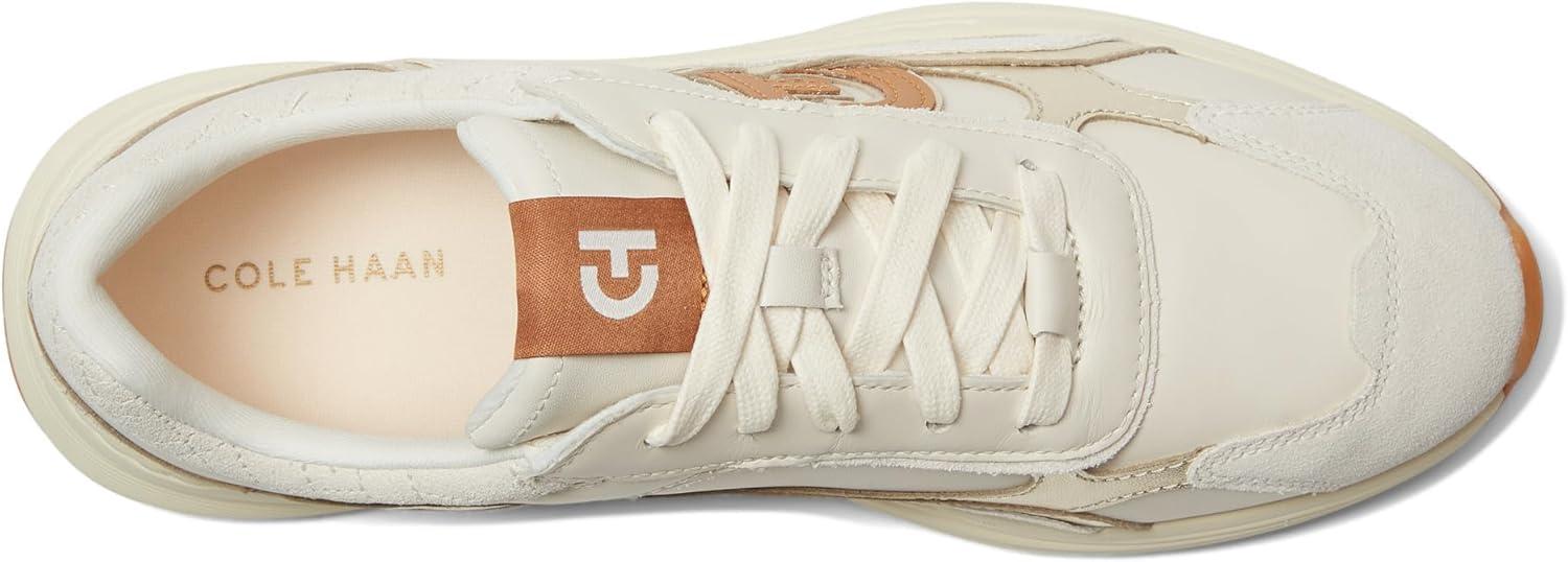 image:imageCole Haan Womens Grandpro Eleeana RunnerIvorySuedeGold MetallicBiscuitIvory