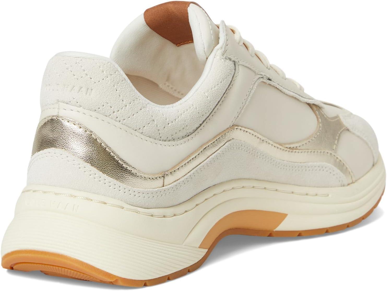 image:imageCole Haan Womens Grandpro Eleeana RunnerIvorySuedeGold MetallicBiscuitIvory