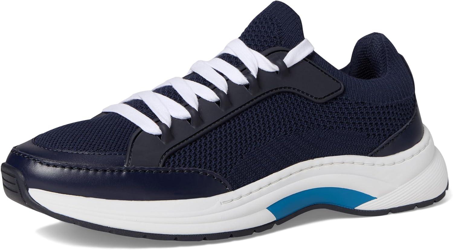 image:imageCole Haan Womens Grandpro Eleena Knit RunnerMidnight Moon KnitLeatherSilver MetallicIvory