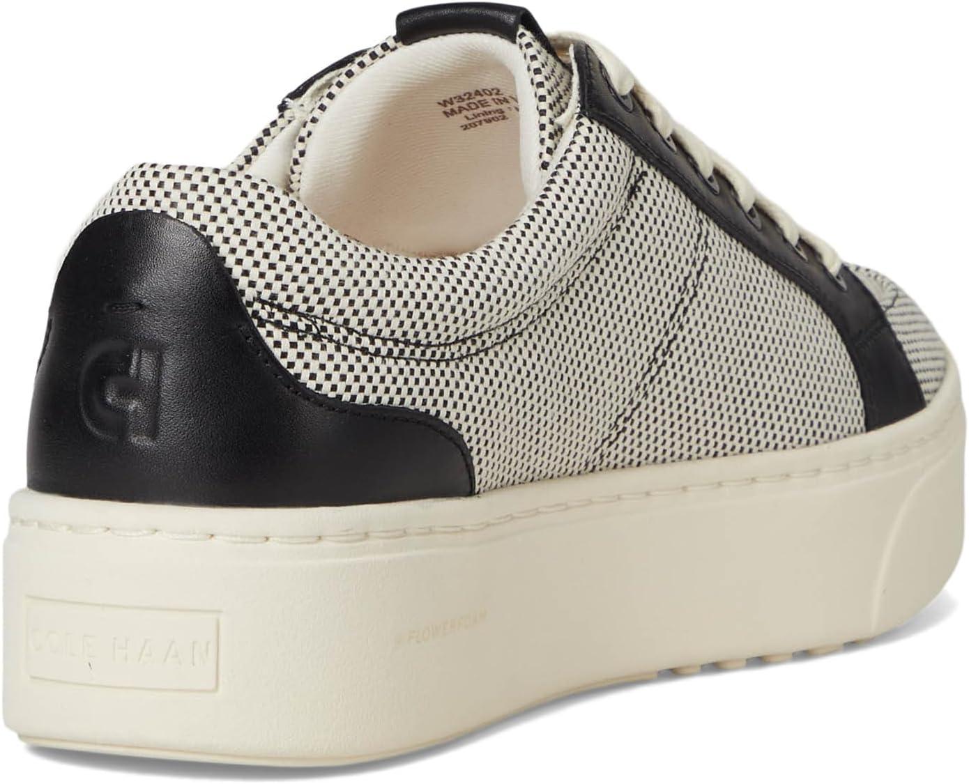 image:imageCole Haan Womens Grandpro Max PlatformIvory CanvasBlack Leather