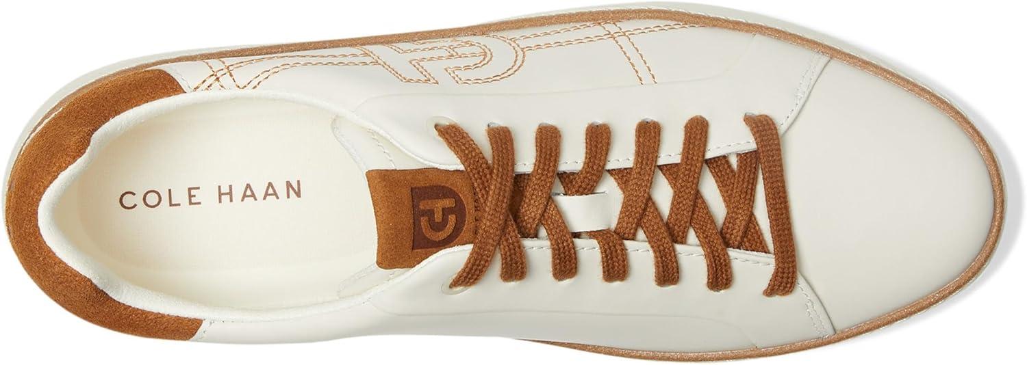 image:imageCole Haan Womens Grandpro Topspin Court SneakerIvory LeatherTobacco Suede