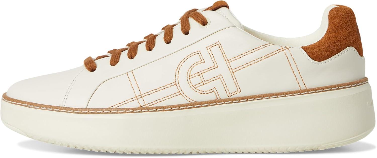 image:imageCole Haan Womens Grandpro Topspin Court SneakerIvory LeatherTobacco Suede