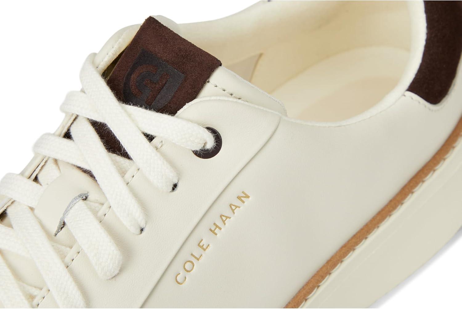 image:imageCole Haan Womens Grandpro Topspin Court SneakerIvoryDark Chocolate Suede