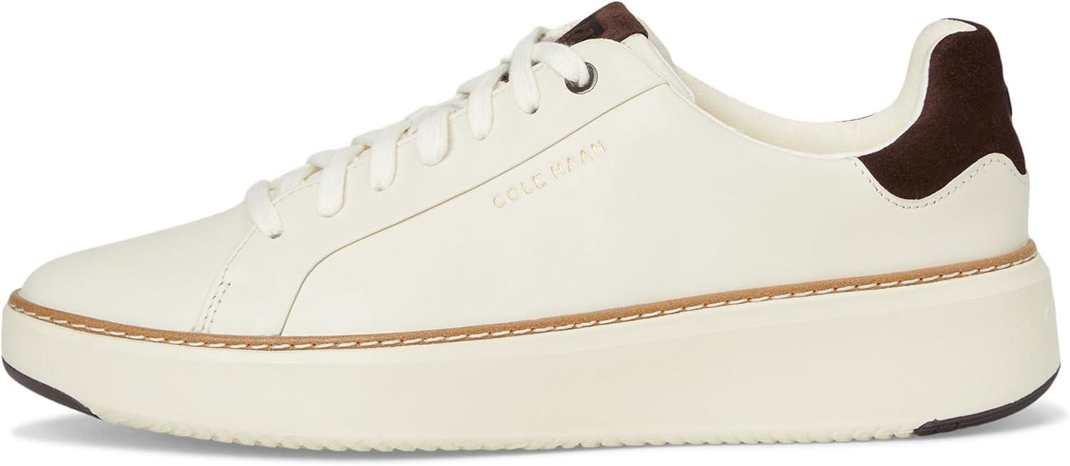 image:imageCole Haan Womens Grandpro Topspin Court SneakerIvoryDark Chocolate Suede
