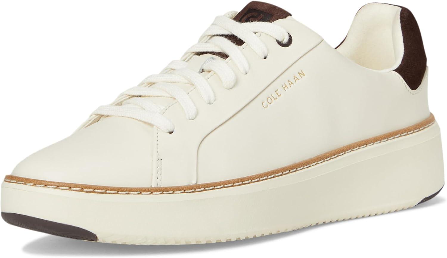 image:imageCole Haan Womens Grandpro Topspin Court SneakerIvoryDark Chocolate Suede