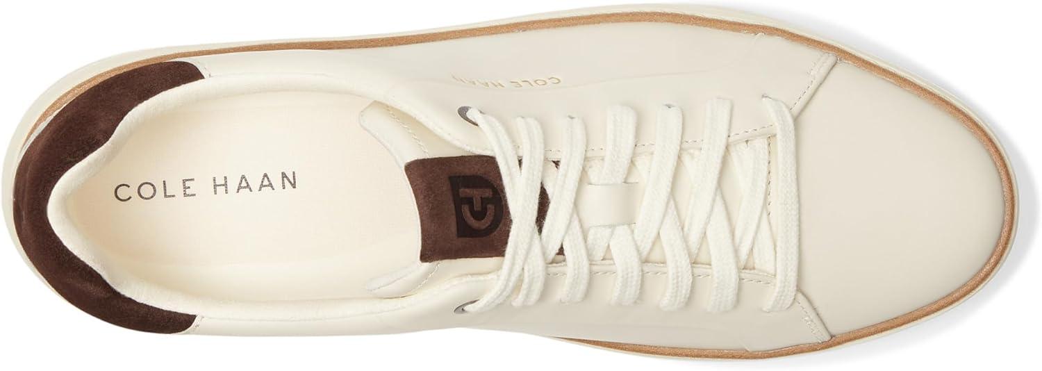 image:imageCole Haan Womens Grandpro Topspin Court SneakerIvoryDark Chocolate Suede