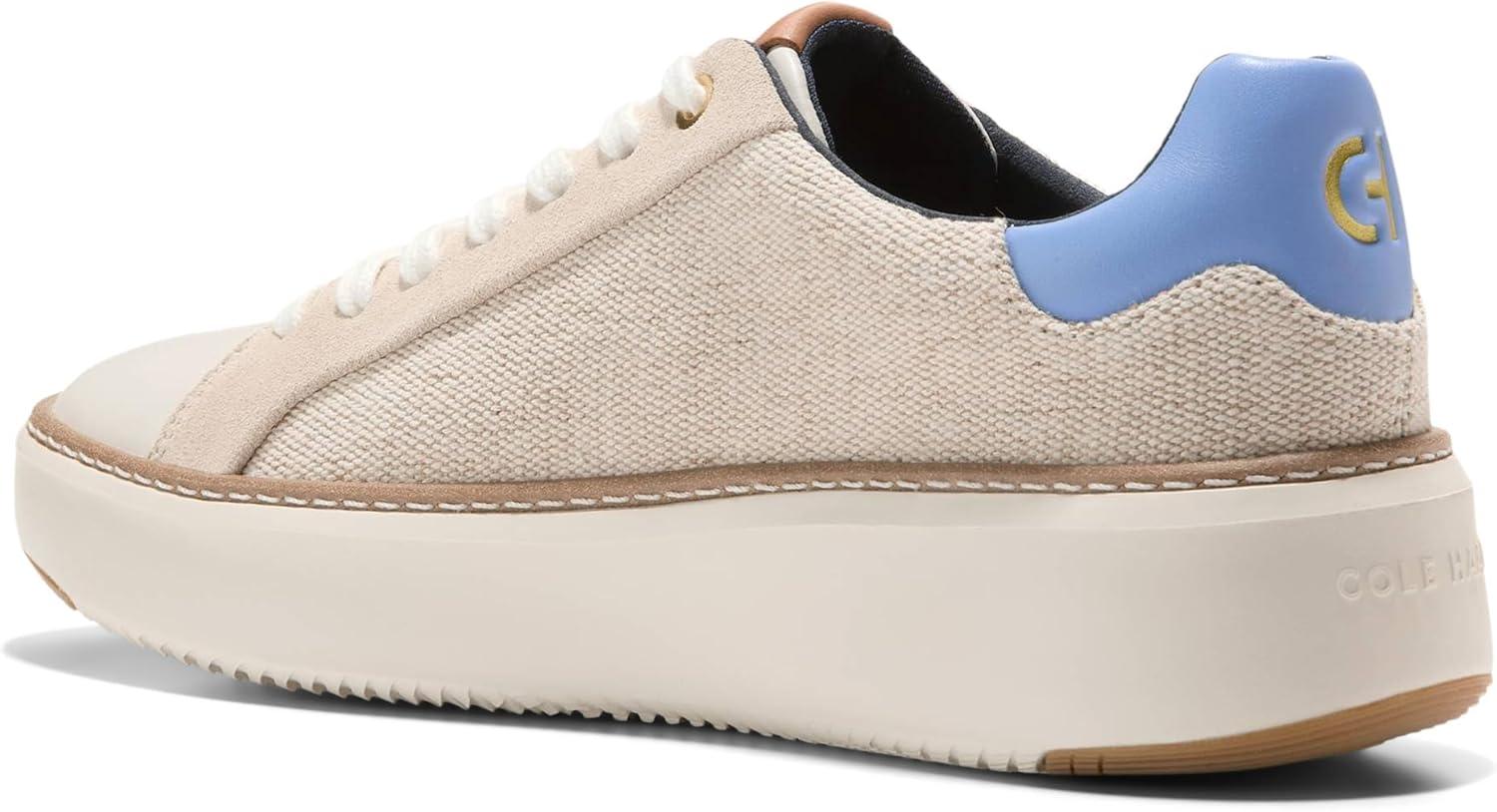 image:imageCole Haan Womens Grandpro Topspin Court SneakerNatural CanvasIvoryVista Blue