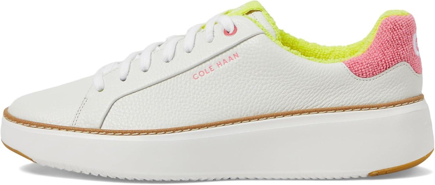 image:imageCole Haan Womens Grandpro Topspin Court SneakerOptic White Tumbled LeatherCamelia Rose Terry