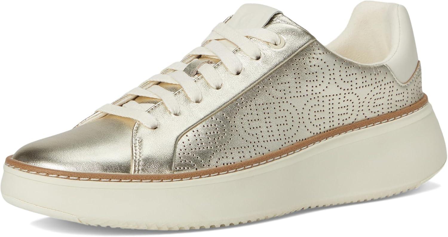 image:imageCole Haan Womens Grandpro Topspin Court SneakerSoft Gold MetallicPerforated Leather