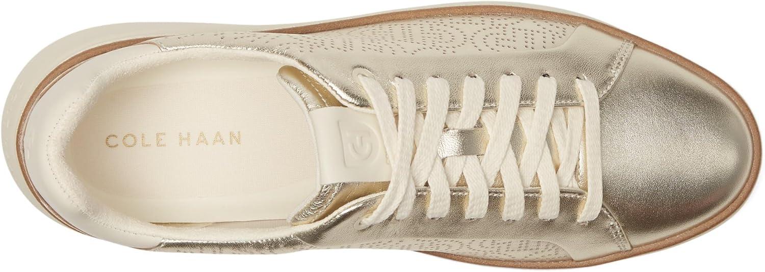 image:imageCole Haan Womens Grandpro Topspin Court SneakerSoft Gold MetallicPerforated Leather