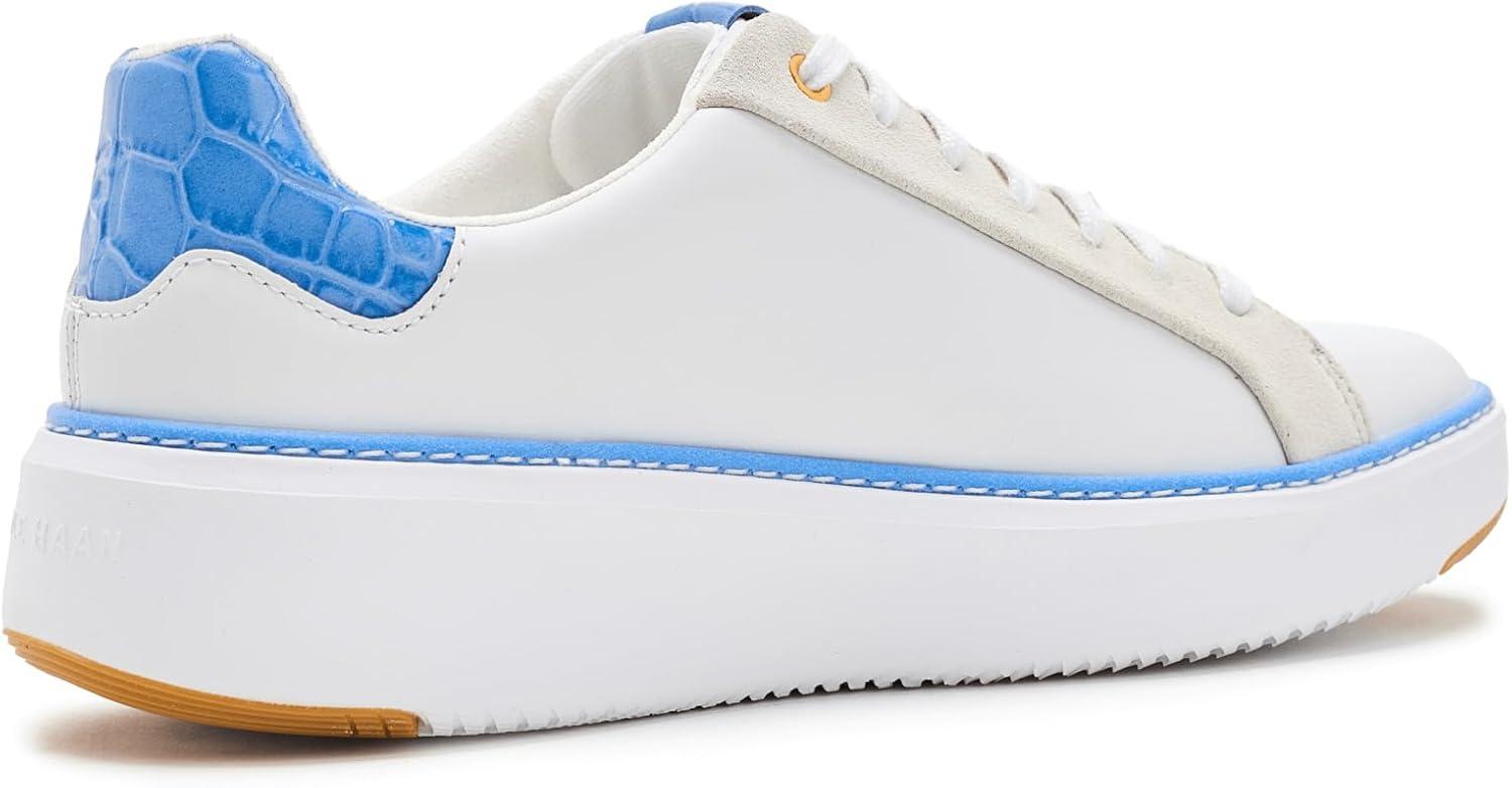 image:imageCole Haan Womens Grandpro Topspin Court SneakerWhite LeatherAzure Blue Crocodile Print Leather