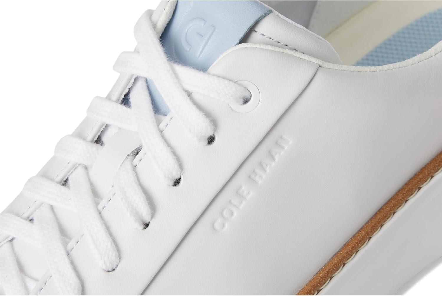image:imageCole Haan Womens Grandpro Topspin Court SneakerWhite Perforated LeatherSkyway