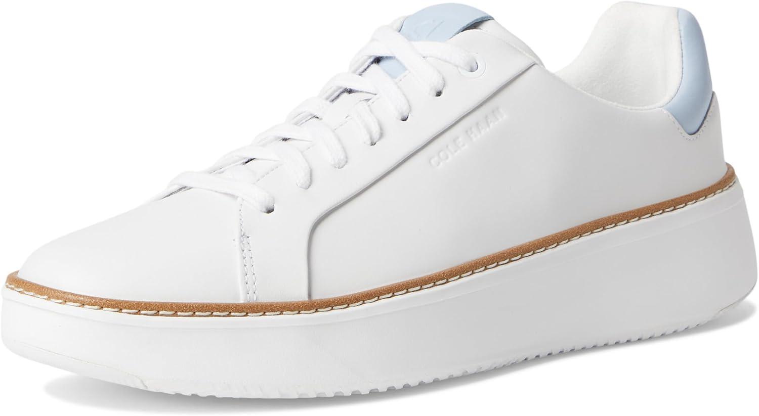 image:imageCole Haan Womens Grandpro Topspin Court SneakerWhite Perforated LeatherSkyway