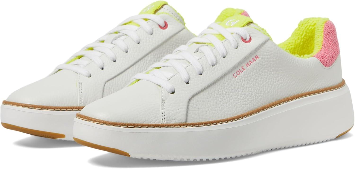 image:imageCole Haan Womens Grandpro Topspin Court SneakerWhite Tumbled LeatherCam