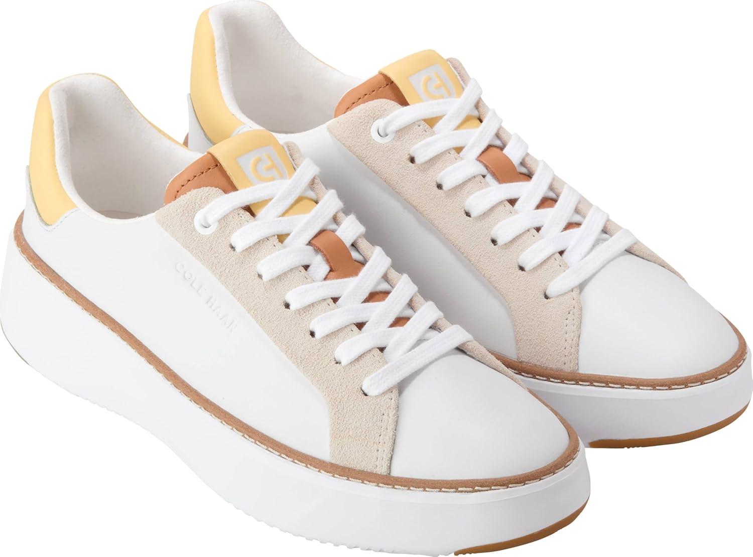 image:imageCole Haan Womens Grandpro Topspin Court SneakerWhiteBirch SuedeBisquit