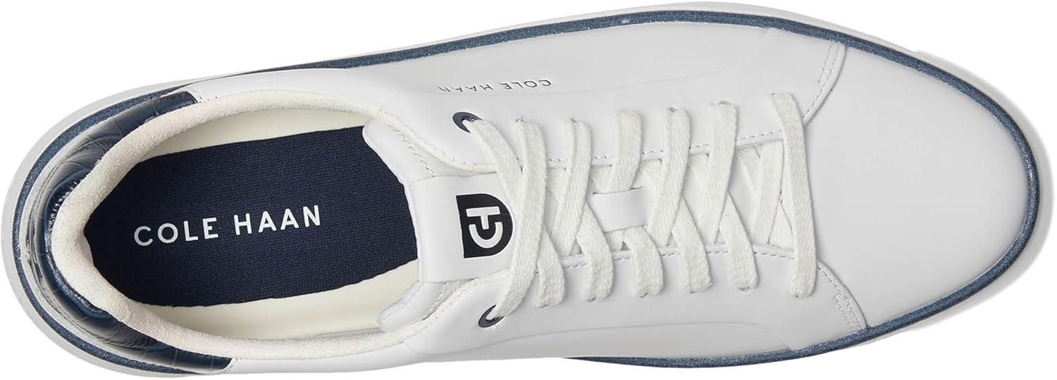 image:imageCole Haan Womens Grandpro Topspin Court SneakerWhiteNavy Crocodile Print
