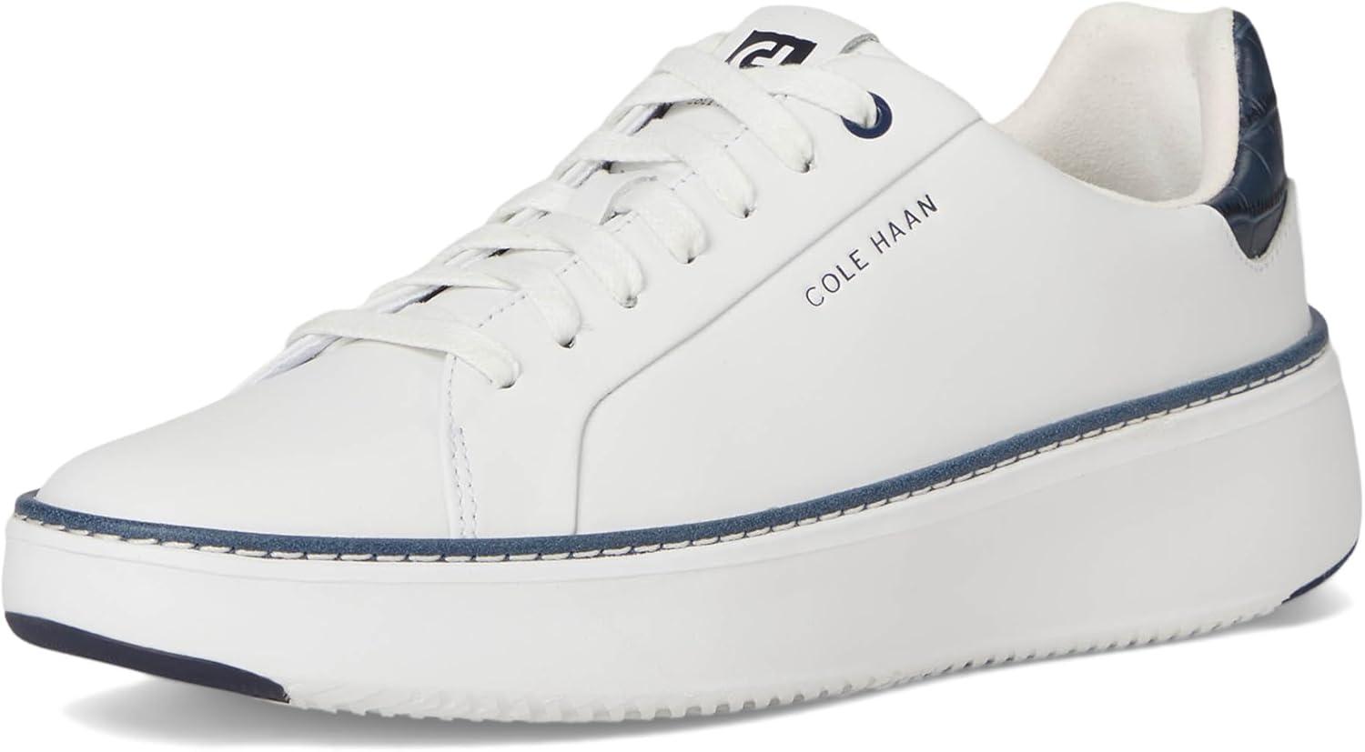 image:imageCole Haan Womens Grandpro Topspin Court SneakerWhiteNavy Crocodile Print