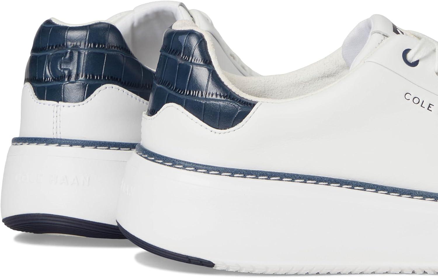 image:imageCole Haan Womens Grandpro Topspin Court SneakerWhiteNavy Crocodile Print