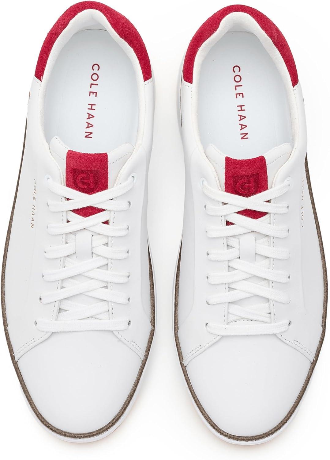 image:imageCole Haan Womens Grandpro Topspin Court SneakerWhiteRio Red Suede