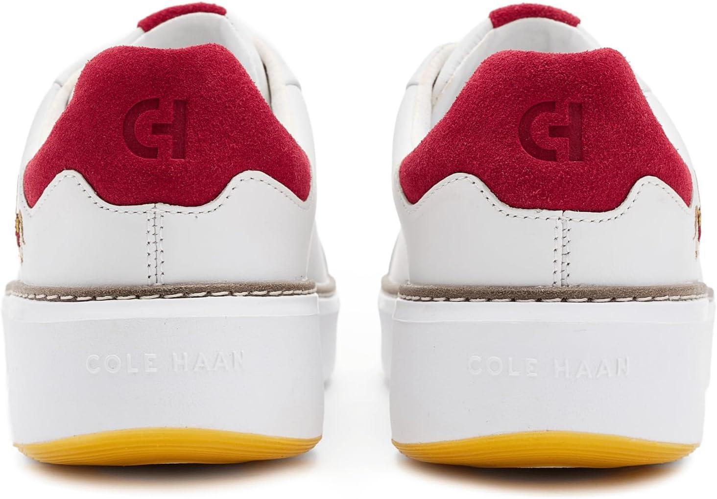 image:imageCole Haan Womens Grandpro Topspin Court SneakerWhiteRio Red Suede