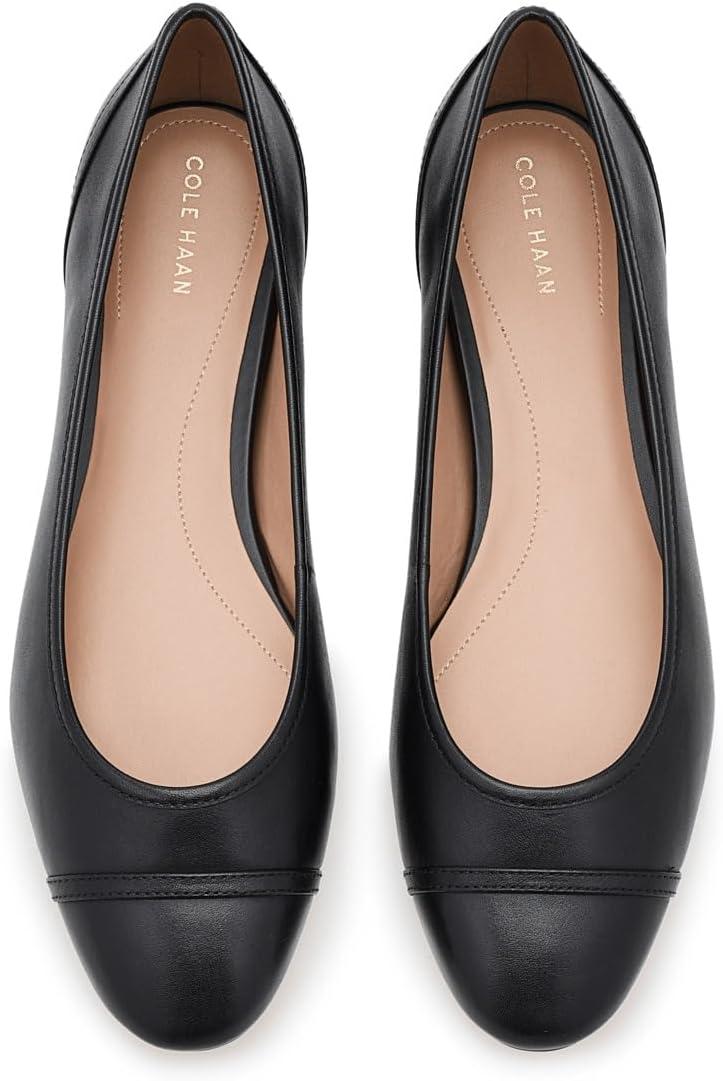 image:imageCole Haan Womens Raquelle Demi Wedge Ballet FlatBlack Leather