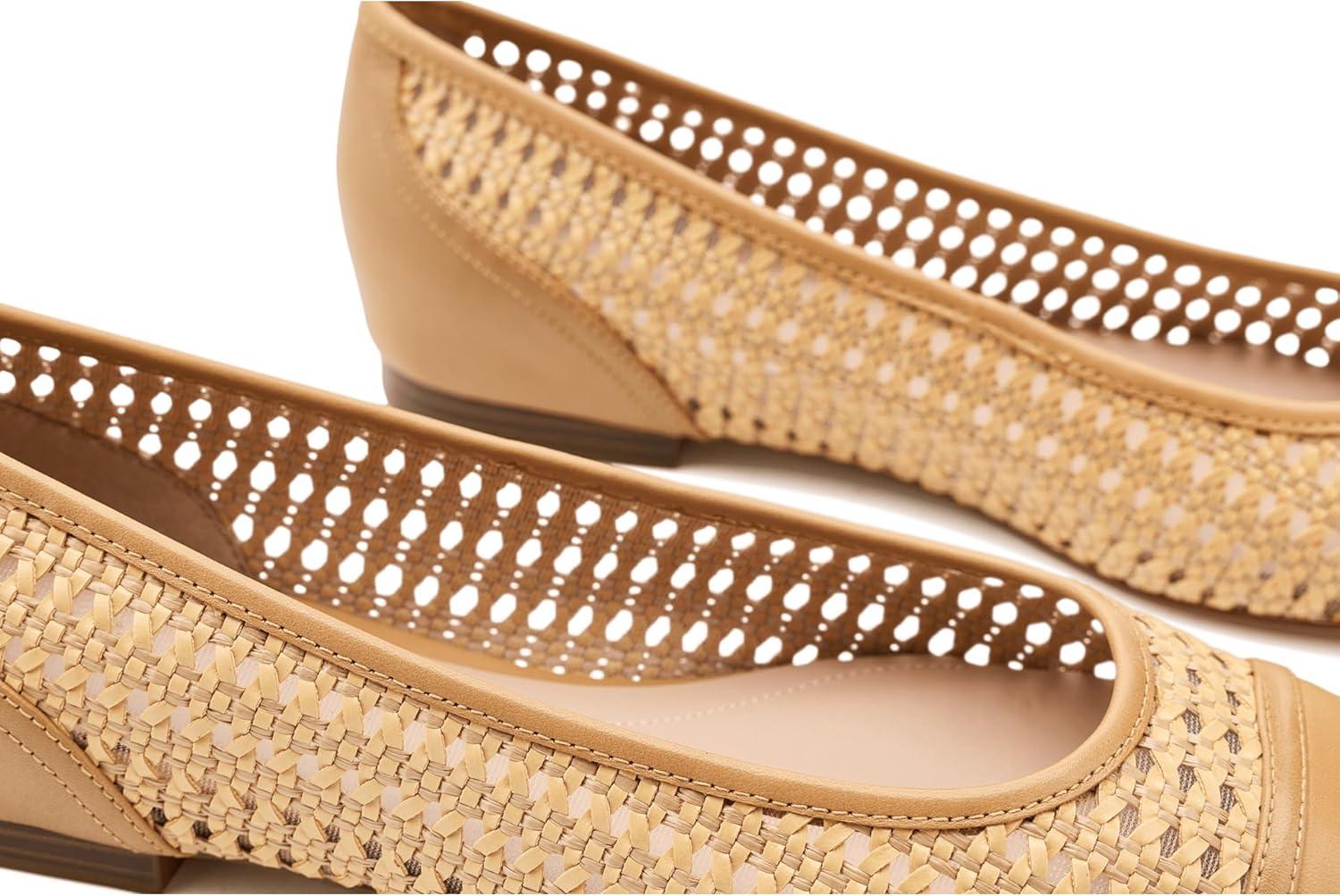 image:imageCole Haan Womens Raquelle Demi Wedge Ballet FlatNatural RaffiaBiscuit
