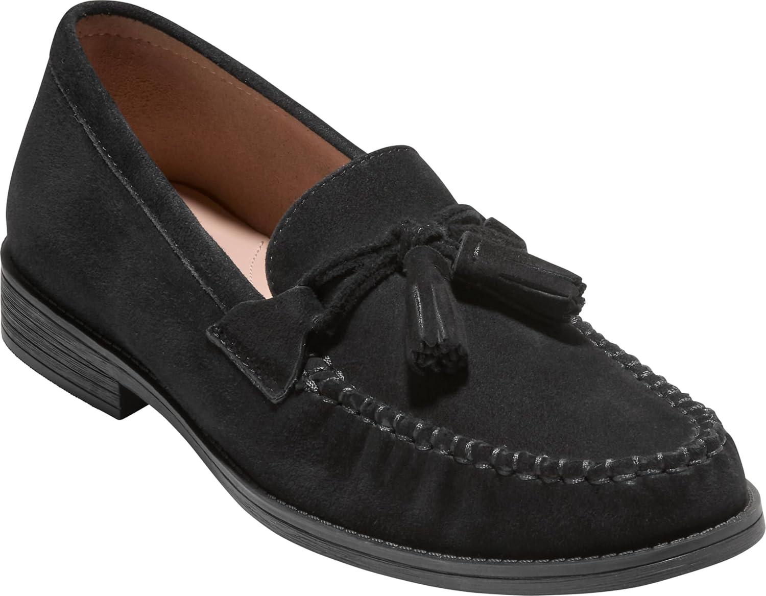 image:imageCole Haan Womens Stassi Soft Tassel LoafersBlack Suede