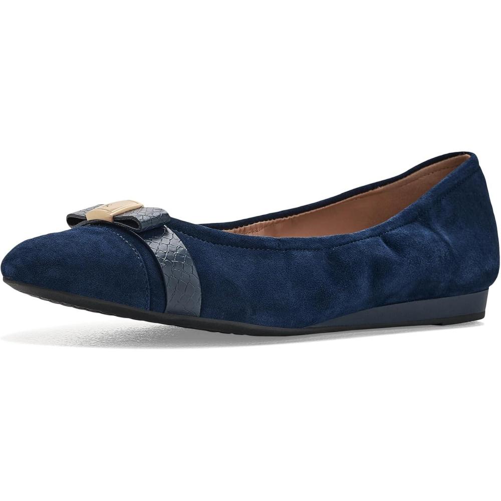image:imageCole Haan Womens Goto Tova Bow Ballet FlatMidnight Moon SuedeMidnight Moon Snake Print Leather