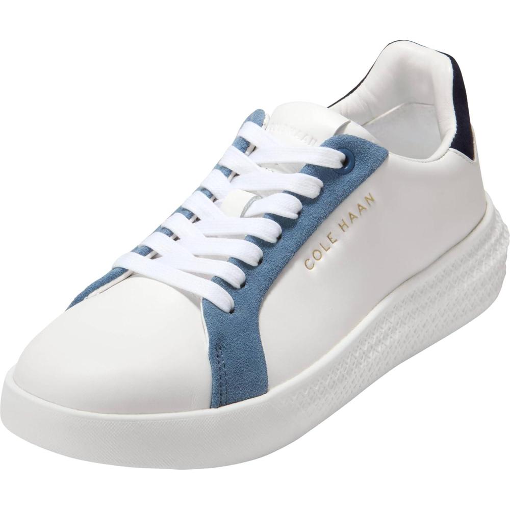 image:imageCole Haan Womens Grand Hurrion Cup LacetoToeWhiteMoonlight Blue SuedeMidnight MoonWhite
