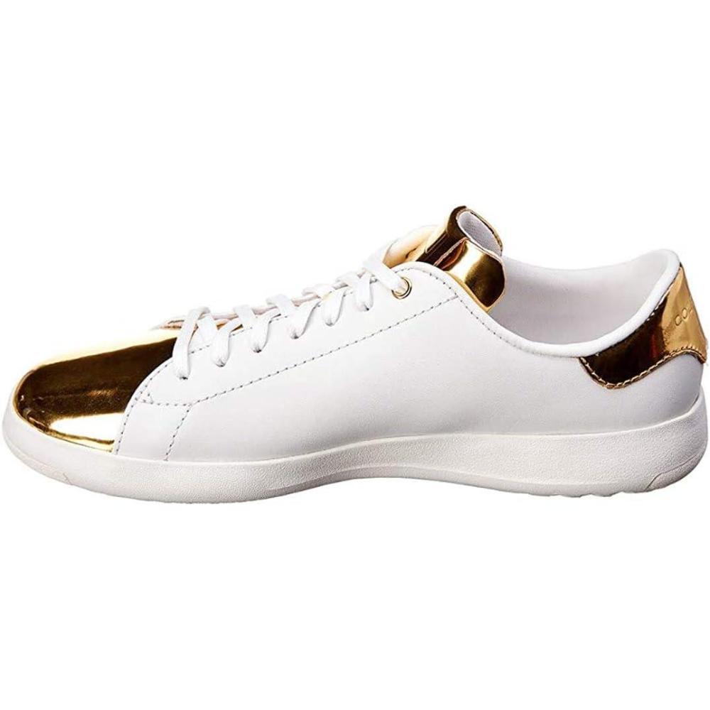 image:imageCole Haan Womens GrandPro Tennis Leather Lace OX Fashion SneakerOptic WhiteGold
