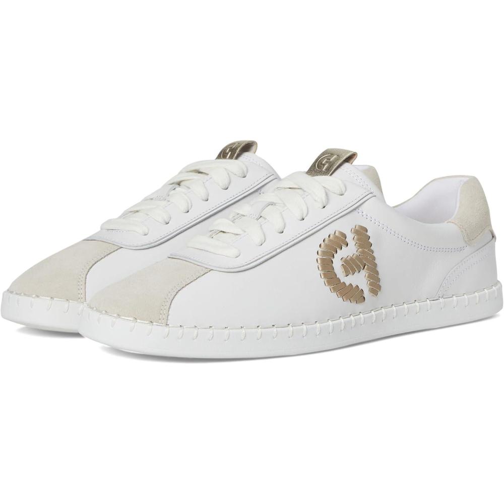 image:imageCole Haan Womens Grandpro AceliaWhiteSilver Birch SuedeGold MetallicWhite