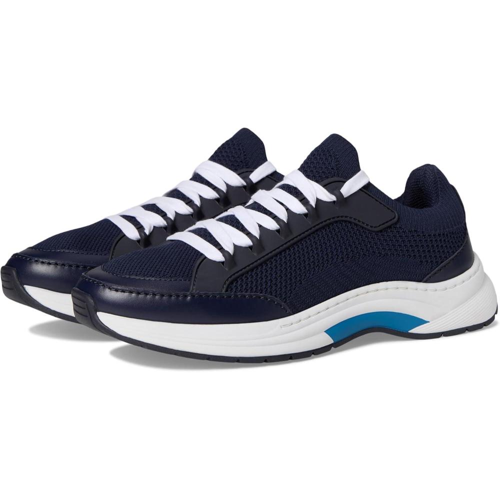 image:imageCole Haan Womens Grandpro Eleena Knit RunnerMidnight Moon KnitLeatherSilver MetallicIvory