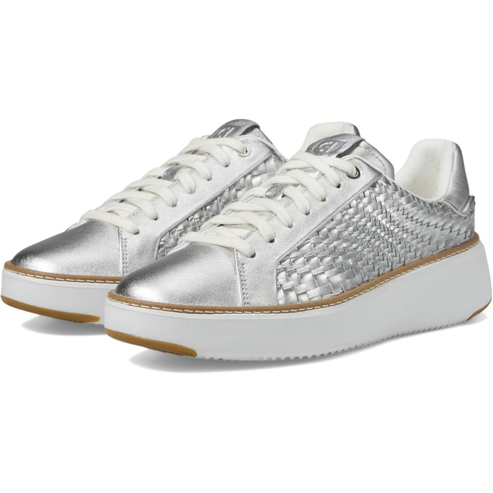 image:imageCole Haan Womens Grandpro Topspin Court SneakerSilver Genevieve Weave