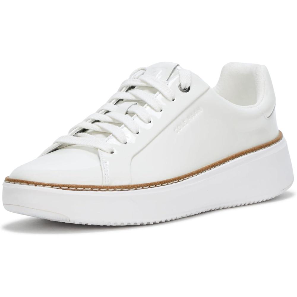 image:imageCole Haan Womens Grandpro Topspin Court SneakerWhite PatentWhite
