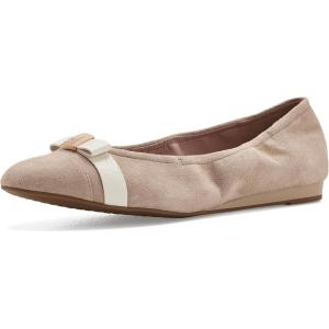 Cole Haan Women’s Go-to Tova Bow Ballet Flat(Light Sesame Suede/Powder Leather)