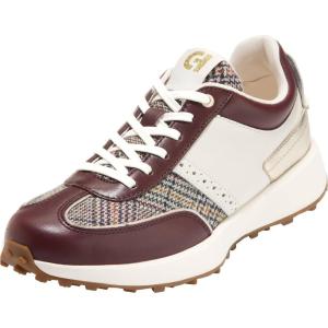Cole Haan Women’s Grand Crosscourt Meadow Runner(Mini Plaid Textile/Ivory/Madeira Brown/Soft Gold/Ivory)
