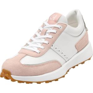 Cole Haan Women’s Grand Crosscourt Meadow Runner(White Mesh/Cameo Rose Suede/Silver)