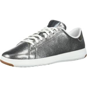 Cole Haan Women’s GrandPro Tennis Leather Lace OX Fashion Sneaker(Anthracite Glitter/White)