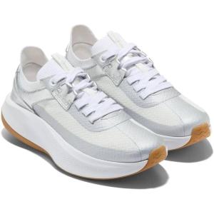 Cole Haan Women’s Grandpro All Day Runner(Silver Leather/White Leather)